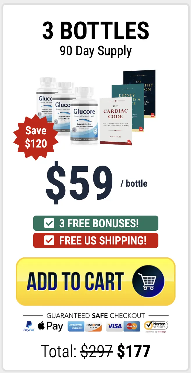 Glucore three bottles order